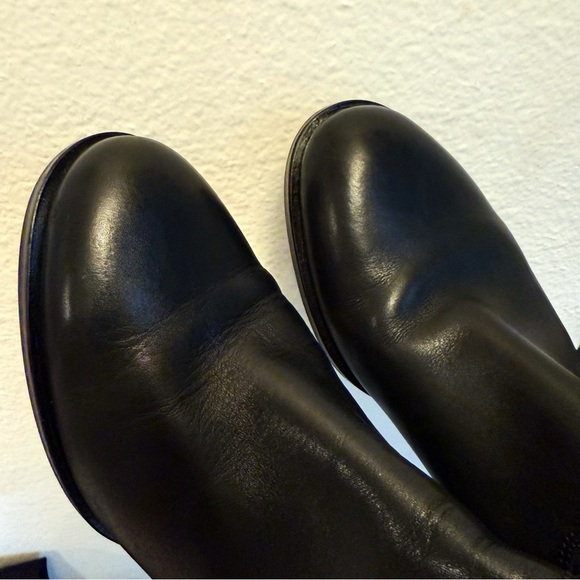 ECCO SULLIVAN BLACK LEATHER SIDE BUCKLE KNEE HIGH BOOTS - Picture 3 of 7